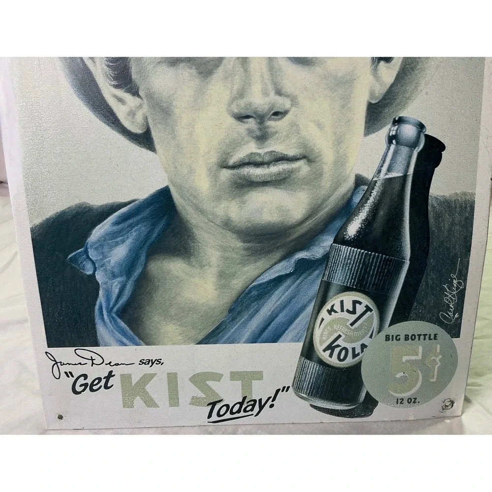 1999 James Dean Kist Cola 5¢ Metal Sign Desperate Enterprises Vintage Style
